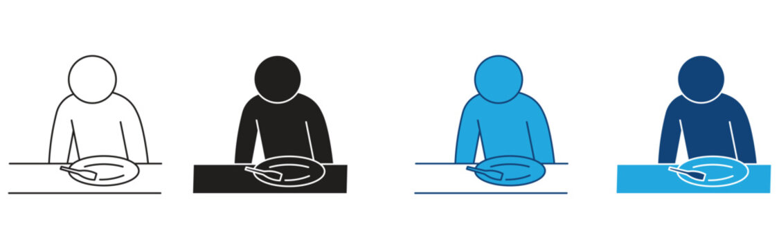 Eating Disorder icon Set Multiple Style Collection. Vector illustration.