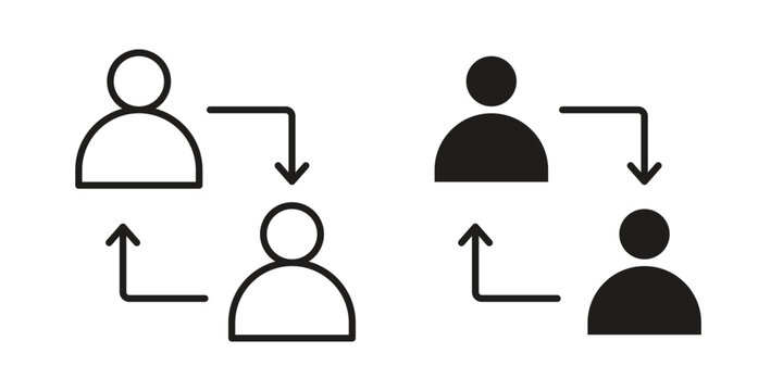 employee turnover icon element for graphic designs. line and flat symbols