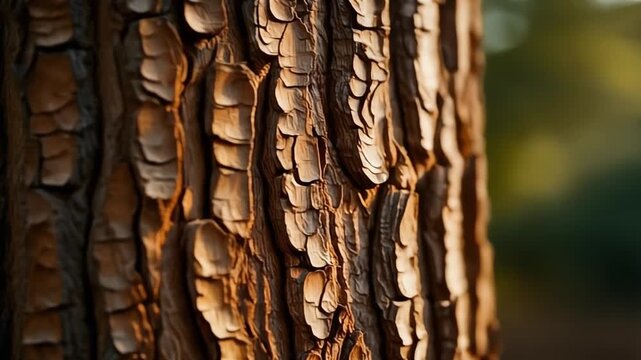 Close up of rough brown tree bark texture on a natural tree trunk background