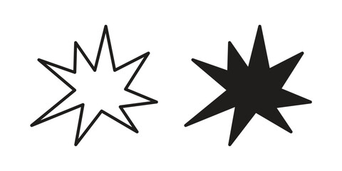 Explosion icon element for graphic designs. line and flat symbols © Dawid