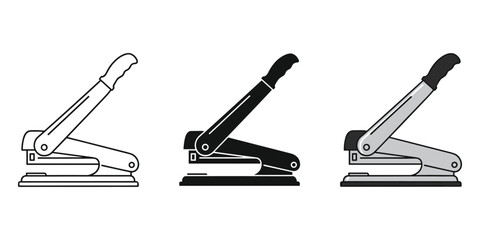 Three different styles of stapler icons