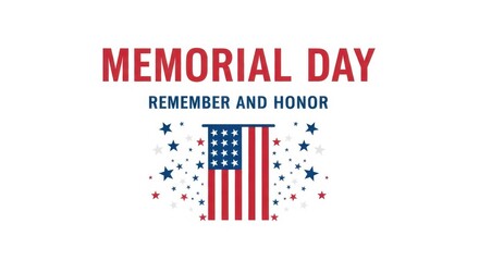Obraz premium Memorial Day celebration with American flag and stars on a patriotic poster