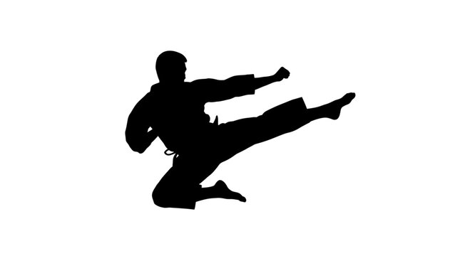Man doing kickboxing martial arts move.