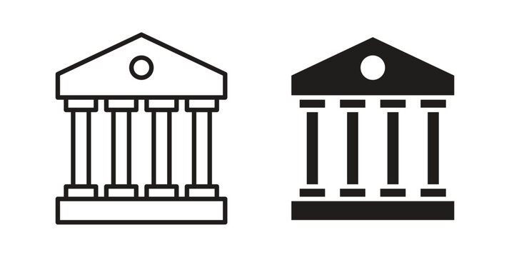 Federal agency icon element for graphic designs. line and flat symbols