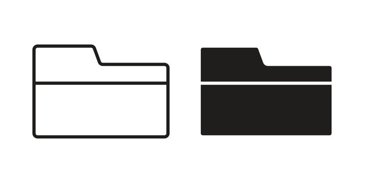 File Folder icon element for graphic designs. line and flat symbols