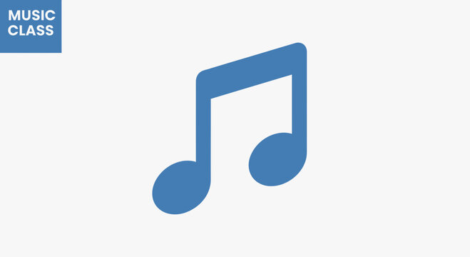 Blue eighth note musical symbol icon.