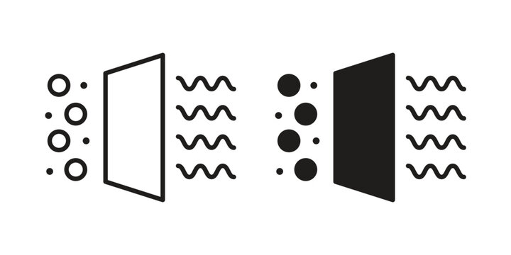 Filtration icon element for graphic designs. line and flat symbols