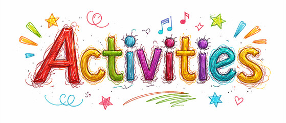 Activities Colorful Sketch Crayon Drawing Sketch