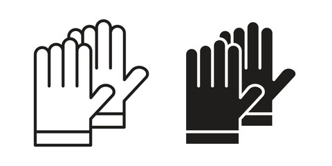 Fototapeta premium Gloves icon element for graphic designs. line and flat symbols