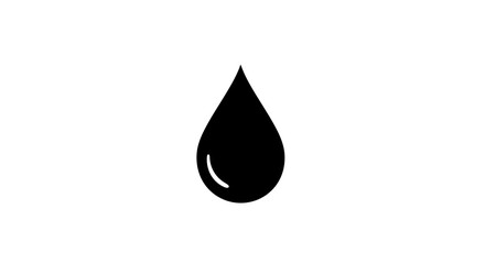 Fototapeta premium Single black teardrop shape symbol.