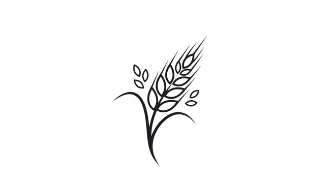 Wheat plant with leaves and stem.
