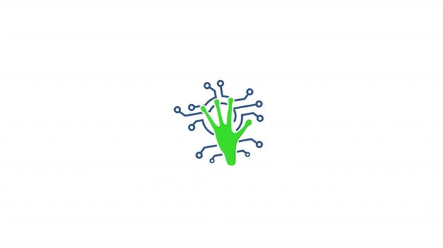 Alien creative abstract hand technology logo