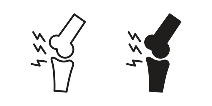 joint pain icon element for graphic designs. line and flat symbols