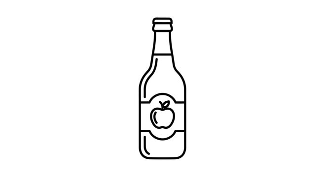 Apple Cider Bottle Icon, Refreshing Drink, Vector Illustration