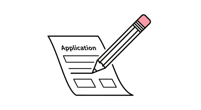 Application Form Filling with Pencil, Concept of Recruitment, Job Application, or Survey