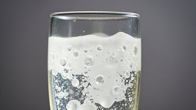 desorption. A glass of carbonated drink with rising bubbles and condensation on a clean background. bar promotions, beverage menus, designed for product packaging and bar promotions.