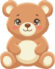 Obraz premium Cute Teddy Bear for Kids Party and Nursery Decor Design