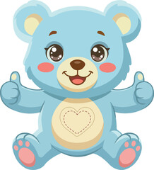 Obraz premium Teddy Bear with Thumbs Up Nursery Decor Kids Design