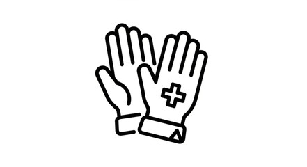 Obraz premium Medical Gloves with Plus Sign Icon.