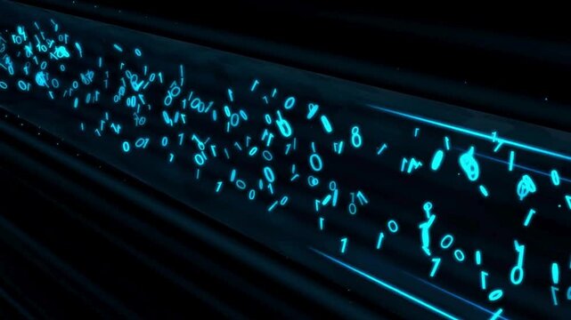 Technical environment programming, binary code numbers. Digital abstract binary numbers background. Abstract binary code number streams, matrix effect.