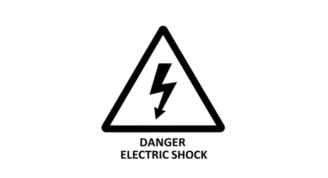 Danger Electric Shock Warning Sign Symbol.