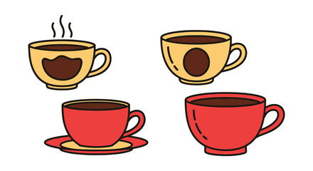 Obraz premium Hot Chocolate Cup Line art abstract smooth modern illustration