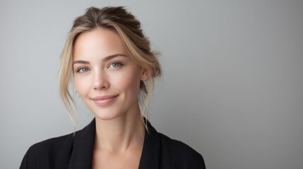 Fototapeta premium business portrait of young caucasian woman on gray background