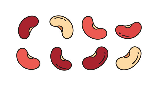 Kidney Bean Line art vector creative modern abstract