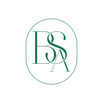 Minimal BSA SA BS BA Monogram Logo Design, Elegant Initial Letter Logo, Modern Lettermark Branding Template