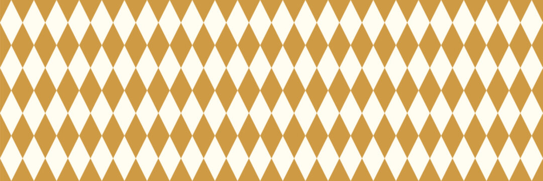 Rhombus pattern  gold and white color. Diamond seamless print. German checkered flag. Tiles background
