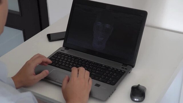 Code Programming businessman hands type on laptop keyboard business 4K typing cloud data social network media, Doing Big Data Analysis, programmer man