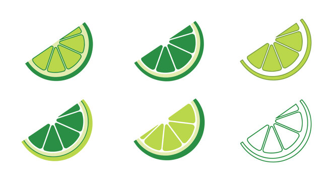 Lime Wedge Line art vector elegant colorful abstract