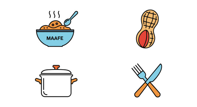 Maafe Line art vector set modern artistic abstract