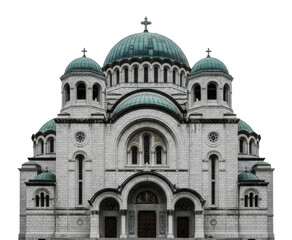 Fototapeta premium Orthodox Cathedral Church Building Isolated Transparent BG Cutout PNG