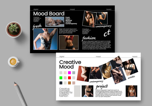 Minimal Fashion Mood Board Layout Template