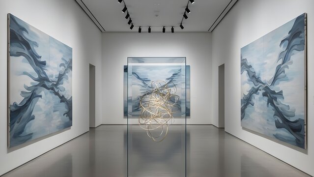 작품이 걸려잇는 갤러리 a gallery where works are hung