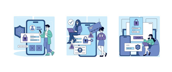 Cybersecurity Concepts Vector Illustration with Characters © inspiring.team