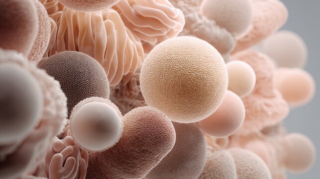 3D Illustration of Bifidobacterium Bacteria in the Human Gut Environment