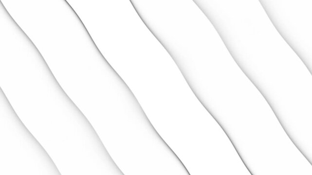 Abstract white wavy background with diagonal 3d layered ribbons and modern minimalist design