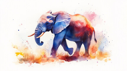 Obraz premium colorful elephant on a white background