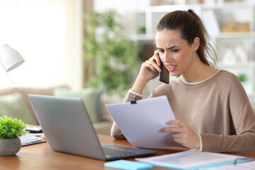 Annoyed self employed talking on phone and complaining