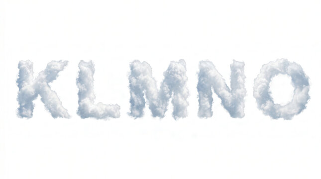 Creative Cloud Formed Cloud Letters Spelling KLMNO in Sky
