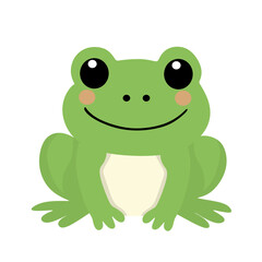 Fototapeta premium Friendly Frog Sitting with a Happy Expression