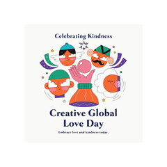 Fototapeta premium Global Love Day celebrates unity kindness compassion peace and love among all humanity
