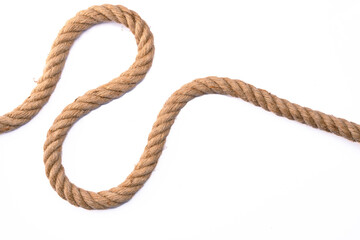 Thick rope on white background