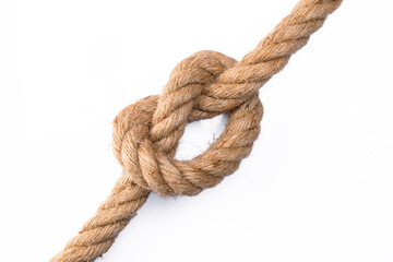 Obraz premium Thick rope on white background