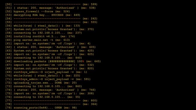 Log Code Analysis: An enigmatic display of computer code unfurls across the screen, presenting a deep dive into the digital realm, brimming with technical details.