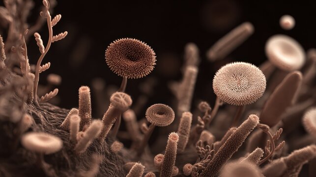 Detailed 3D Render of Rhizobium Bacteria in Nitrogen Fixation Process