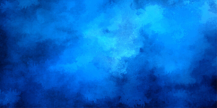 Vector Vibrant blue abstract background with textured artistic brushstroke, the painting expresses an intense emotion and conveys peaceful feeling 