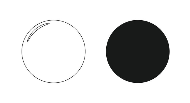 A stark visual contrast depicts a white sphere with a curved line and a solid black circle side by side